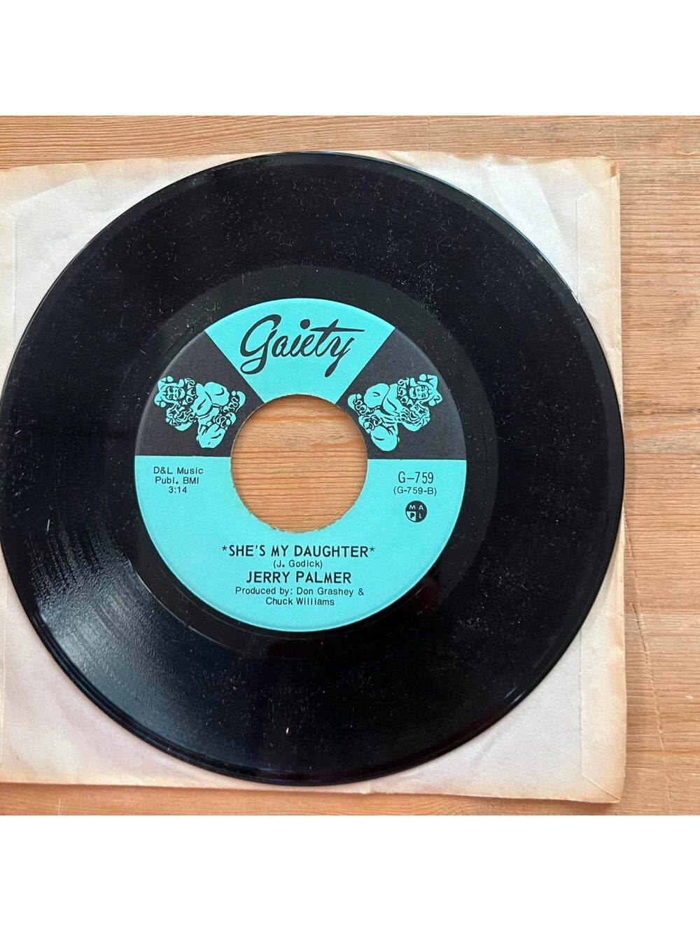 Jerry Palmer - She's my Daughter/One More Song 45rpm VG+ R08